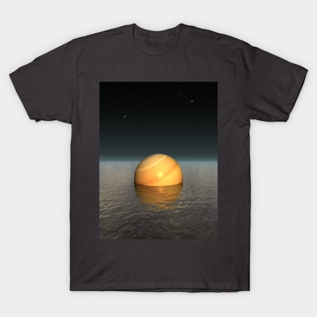 Surreal Saturn Scene T-Shirt by perkinsdesigns